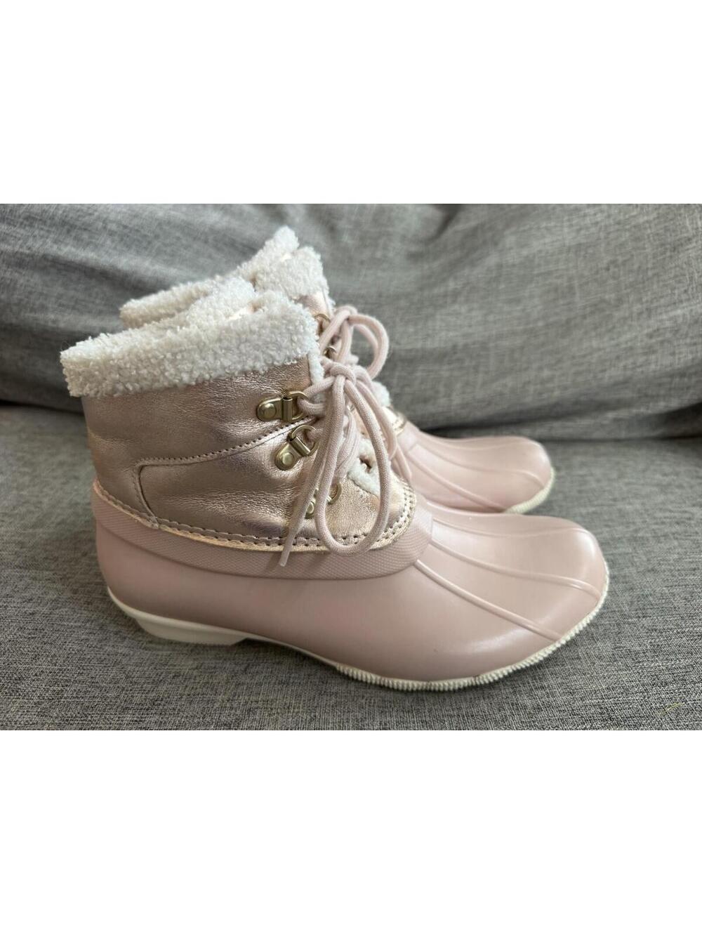 Sperry Saltwater Alpine Blush Lace Up Duck Boots Womens Size 7 Pink STS87058